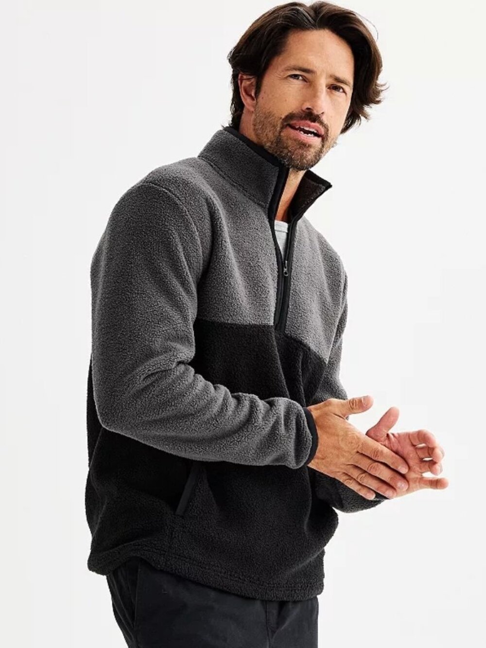 Sonoma Goods For Life Arctic Half Zip Fleece Pullover Men's S